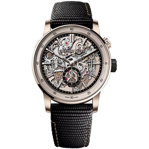 Audemars Piguet 11.59 Skeleton Dial 150th Anniversary Minute Repeater Supersonnerie Black Ceramic Rubber Strap 41mm