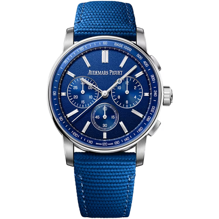 Audemars Piguet 11.59 Blue Diamond Dial Flyback Chronograph Blue Ceramic Rubber Strap 41mm - Image 1