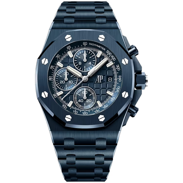 Audemars Piguet Royal Oak Offshore Blue Dial Flying Chronograph Bleu Nuit Ceramic 42mm