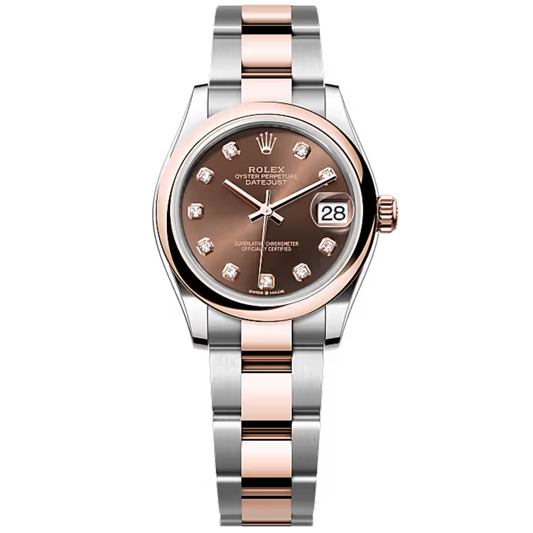 Rolex Datejust 31 Chocolate Diamond Dial Steel & Rose Gold Smooth Bezel Oyster Bracelet 31mm - Image 1