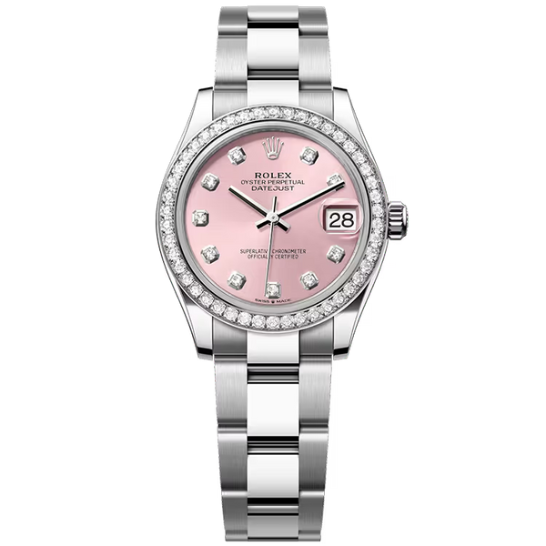 Rolex Datejust 31 Pink Diamond Dial Stainless Steel Diamond Bezel Oyster Bracelet 31mm