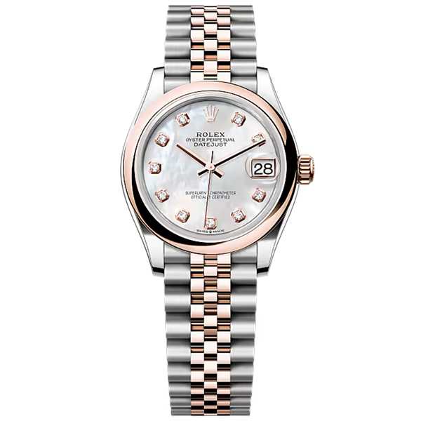 Rolex Datejust 31 Mother of Pearl Diamond Dial Steel & Rose Gold Smooth Bezel Jubilee Bracelet 31mm