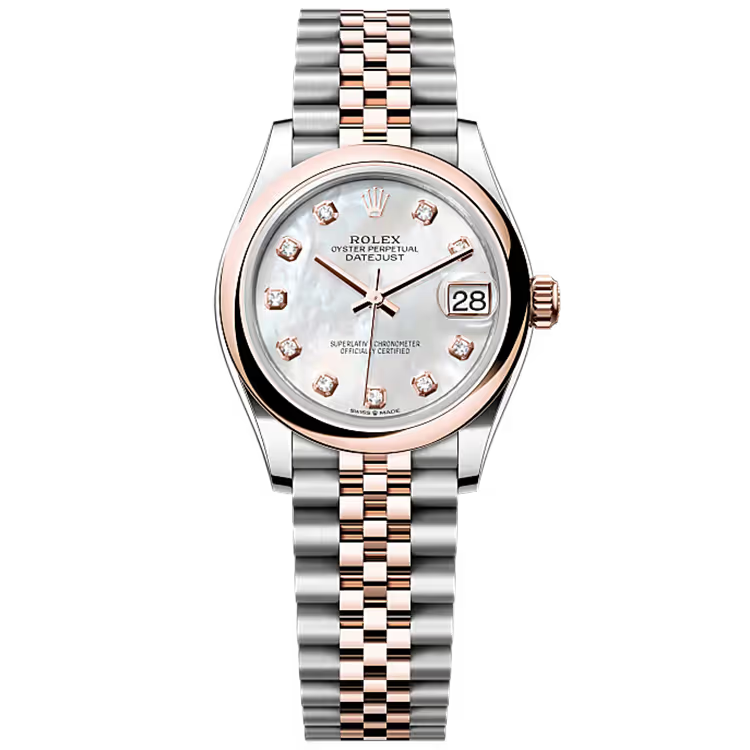 Rolex Datejust 31 Mother of Pearl Diamond Dial Steel & Rose Gold Smooth Bezel Jubilee Bracelet 31mm - Image 1