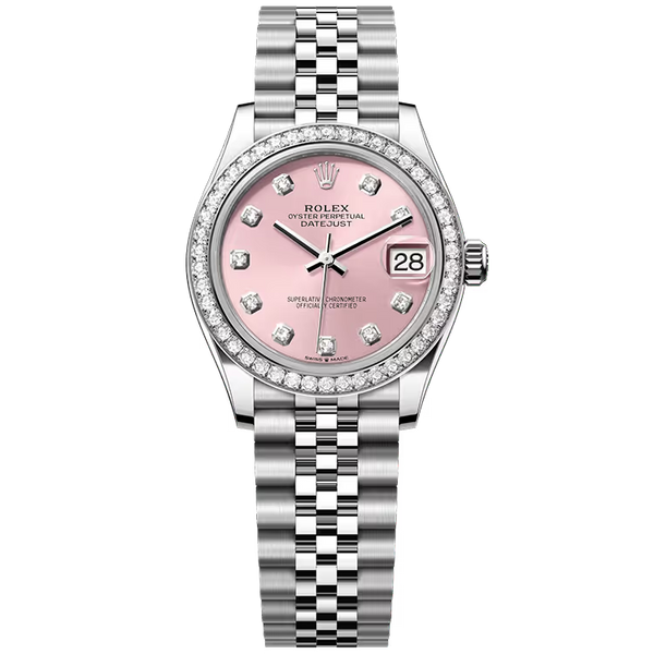 Rolex Datejust 31 Pink Diamond Dial Stainless Steel Diamond Bezel Jubilee Bracelet 31mm