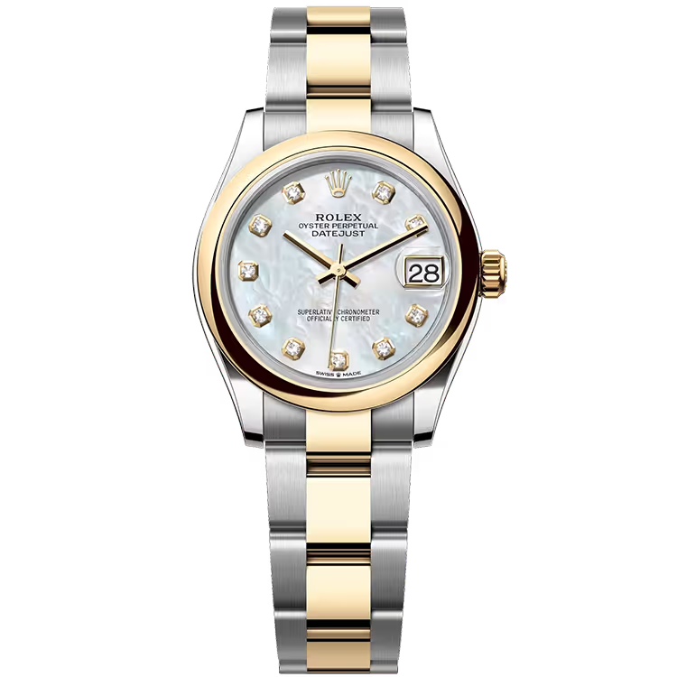 Rolex Datejust 31 Mother of Pearl Diamond Dial Steel & Yellow Gold Smooth Bezel Oyster Bracelet 31mm - Image 1