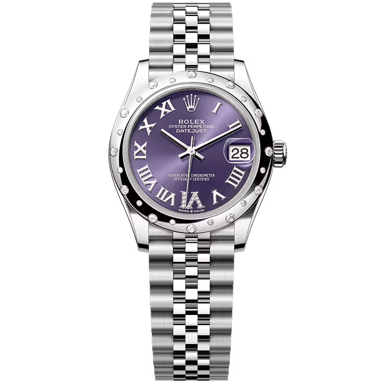 Rolex Datejust 31 Purple Roman Diamond Dial Stainless Steel Star Diamond Bezel Jubilee Bracelet 31mm - Image 1