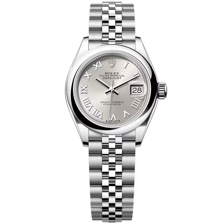 Rolex Datejust 28 Silver Roman Dial Stainless Steel Smooth Bezel Jubilee Bracelet 28mm - Image 1