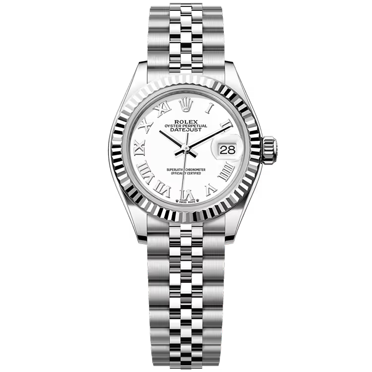 Rolex Datejust 28 White Roman Dial Stainless Steel Fluted Bezel Jubilee Bracelet 28mm - Image 1
