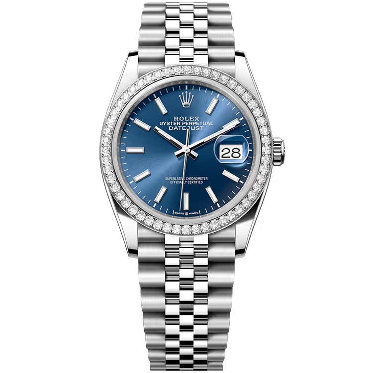 Rolex Datejust 36 Blue Dial Stainless Steel Diamond Bezel Jubilee Bracelet 36mm - Image 1