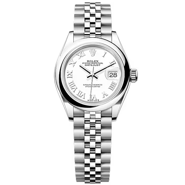 Rolex Datejust 28 White Roman Dial Stainless Steel Smooth Bezel Jubilee Bracelet 28mm - Image 1