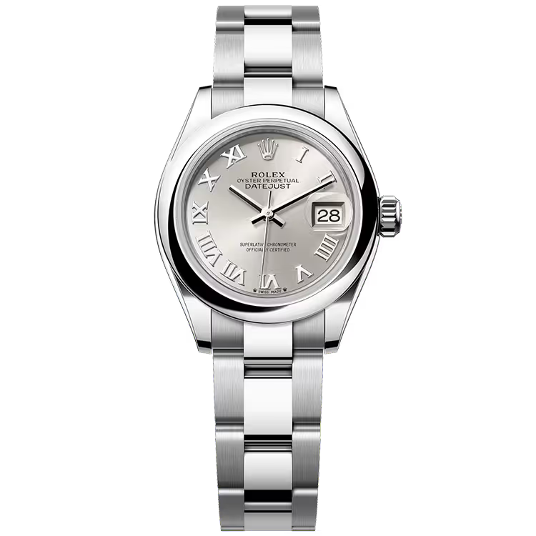Rolex Datejust 28 Silver Roman Dial Stainless Steel Smooth Bezel Oyster Bracelet 28mm - Image 1