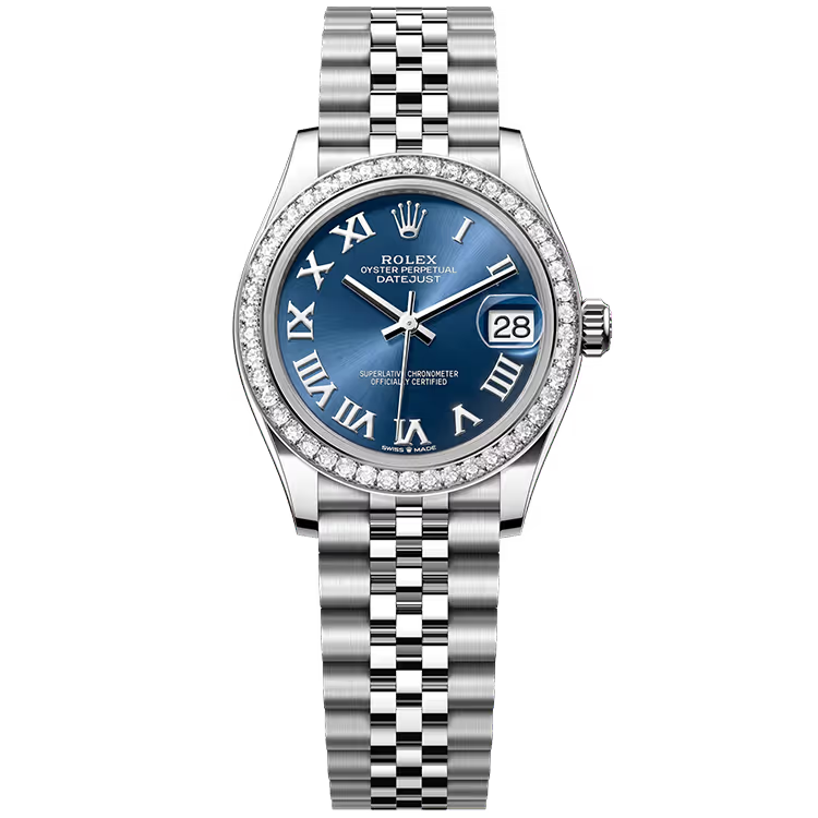 Rolex Datejust 31 Blue Roman Dial Stainless Steel Diamond Bezel Jubilee Bracelet 31mm - Image 1