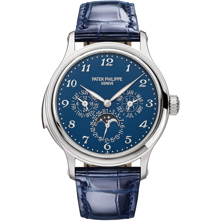 Patek Philippe Grand Complications Blue Dial Minute Repeater Perpetual Calendar White Gold Leather Strap 42mm - Image 1