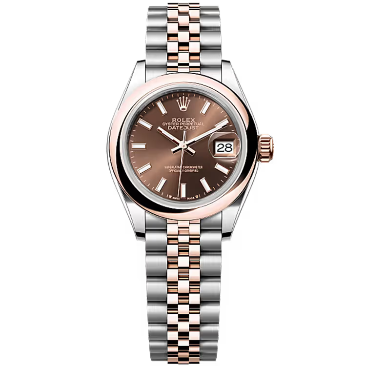 Rolex Datejust 28 Chocolate Dial Steel & Rose Gold Smooth Bezel Jubilee Bracelet 28mm - Image 1