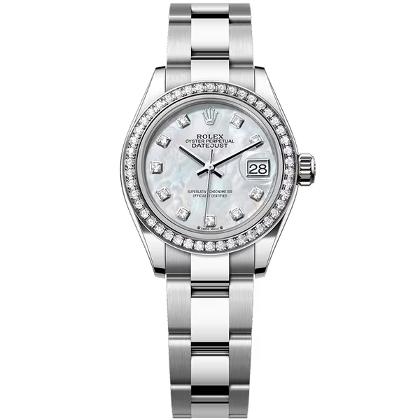 Rolex Datejust 28 Mother of Pearl Diamond Dial Stainless Steel Diamond Bezel Oyster Bracelet 28mm