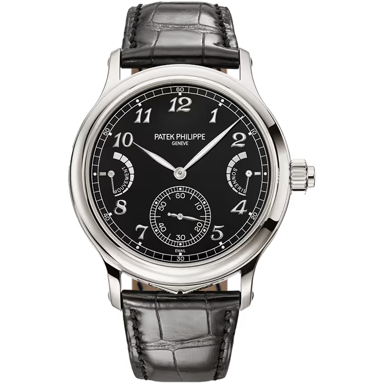Patek Philippe Grand Complications Black Dial Grand and Petite Sonnerie Minute Repeater Platinum Leather Strap 45mm - Image 1