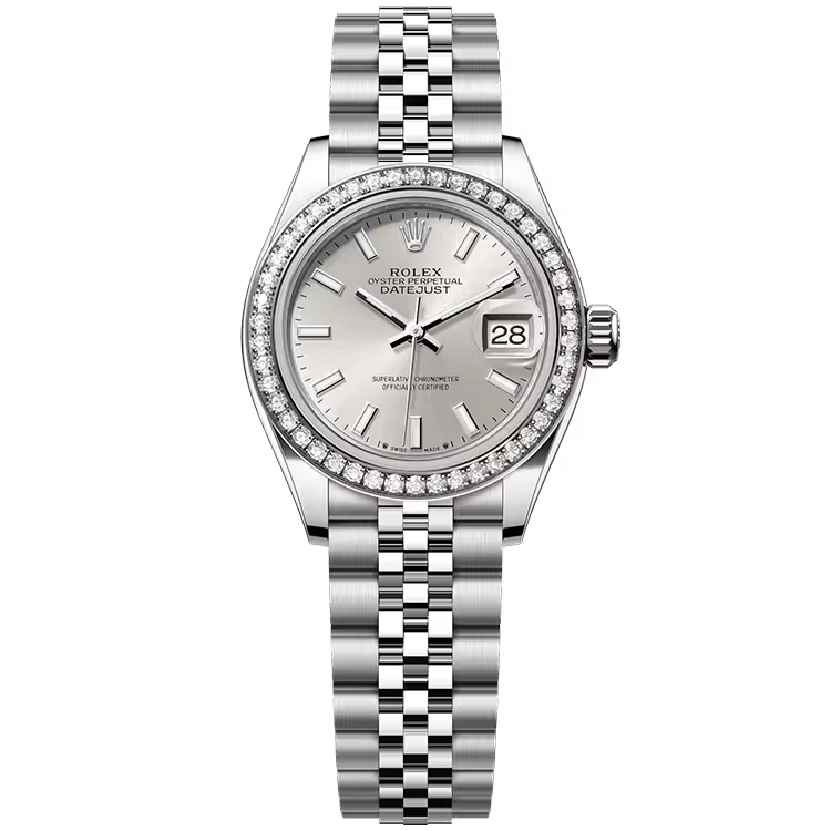 Rolex Datejust 28 Silver Dial Stainless Steel Diamond Bezel Jubilee Bracelet 28mm - Image 1
