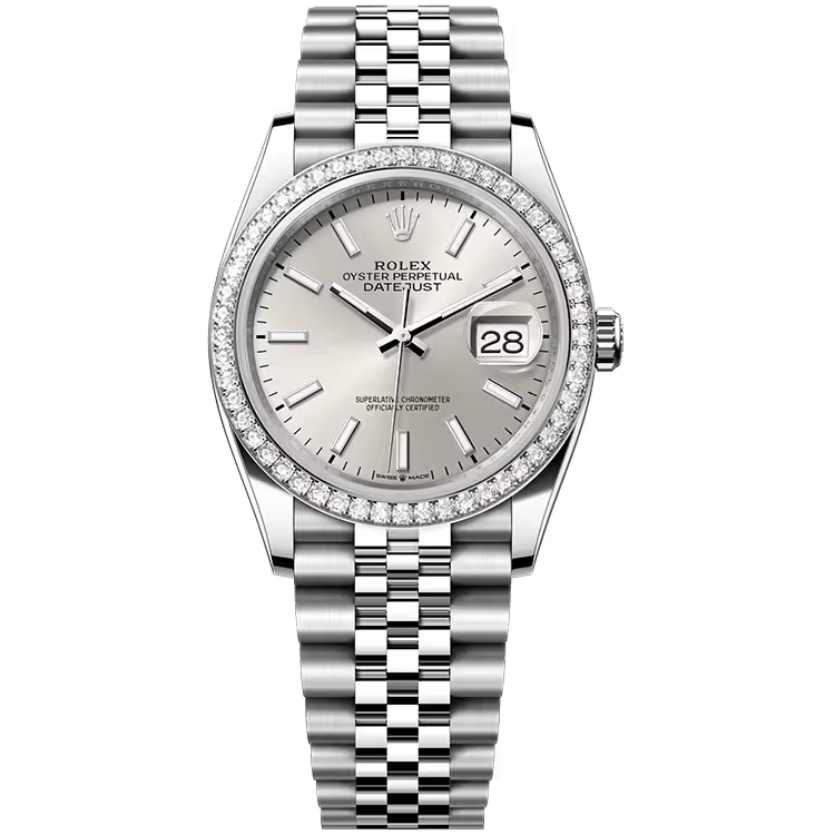 Rolex Datejust 36 Silver Dial Stainless Steel Diamond Bezel Jubilee Bracelet 36mm - Image 1