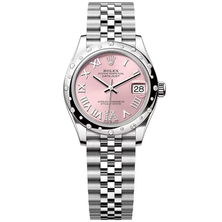 Rolex Datejust 31 Pink Roman Diamond Dial Stainless Steel Star Diamond Bezel Jubilee Bracelet 31mm - Image 1