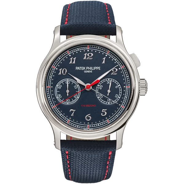 Patek Philippe Grand Complications Blue Dial Chronograph Platinum Leather Strap 41mm