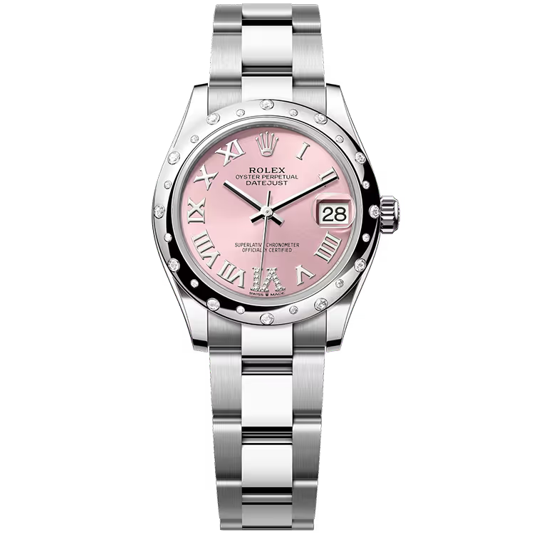 Rolex Datejust 31 Pink Roman Diamond Dial Stainless Steel Star Diamond Bezel Oyster Bracelet 31mm - Image 1