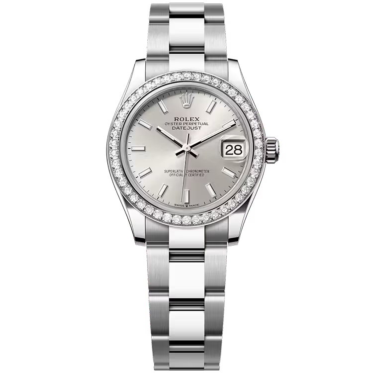 Rolex Datejust 31 Silver Dial Stainless Steel Diamond Bezel Oyster Bracelet 31mm - Image 1