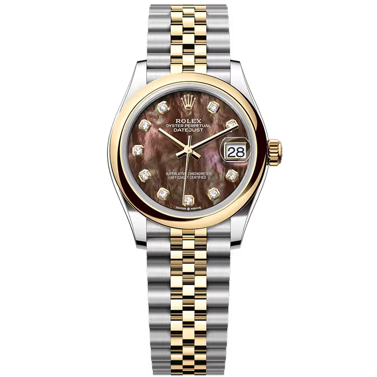 Rolex Datejust 31 Black Mother of Pearl Steel & Yellow Gold Smooth Bezel Jubilee Bracelet 31mm - Image 1