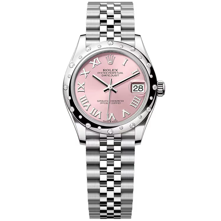 Rolex Datejust 31 Pink Roman Dial Stainless Steel Star Diamond Bezel Jubilee Bracelet 31mm - Image 1