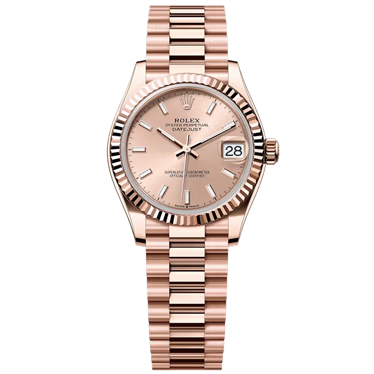 Rolex Datejust 31 Rose Dial Rose Gold Fluted Bezel Presidential Bracelet 31mm - Image 1