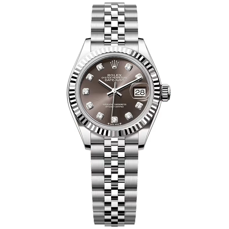 Rolex Datejust 28 Rhodium Diamond Dial Stainless Steel Fluted Bezel Jubilee Bracelet 28mm - Image 1