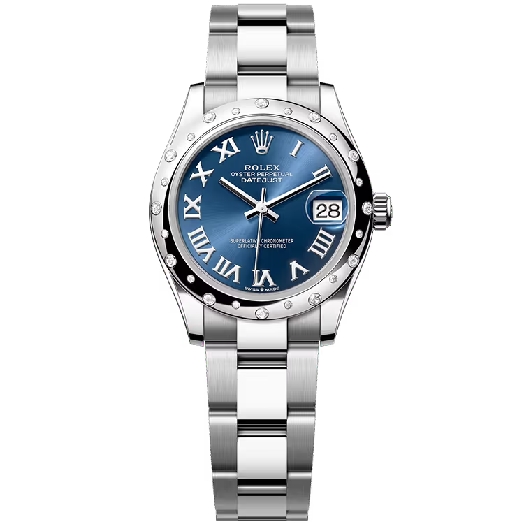 Rolex Datejust 31 Blue Roman Dial Stainless Steel Star Diamond Bezel Oyster Bracelet 31mm - Image 1