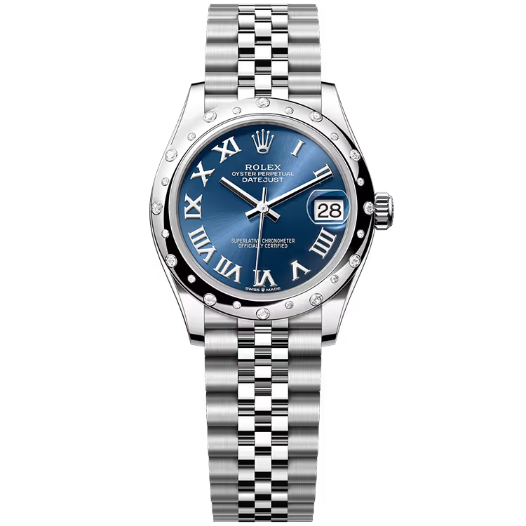 Rolex Datejust 31 Blue Roman Dial Stainless Steel Star Diamond Bezel Jubilee Bracelet 31mm - Image 1
