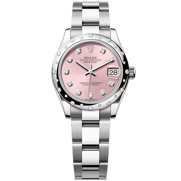 Rolex Datejust 31 Pink Diamond Dial Stainless Steel Star Diamond Bezel Oyster Bracelet 31mm