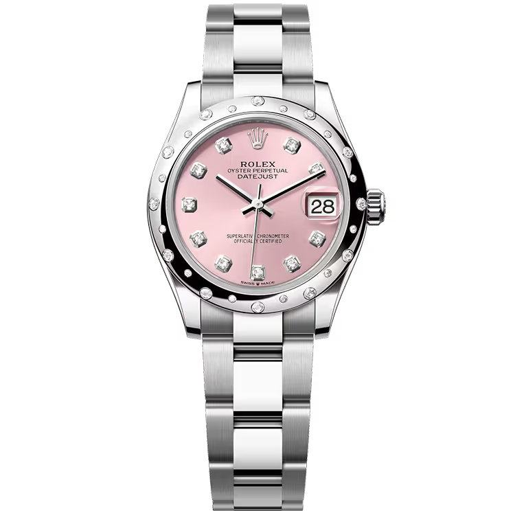 Rolex Datejust 31 Pink Diamond Dial Stainless Steel Star Diamond Bezel Oyster Bracelet 31mm - Image 1