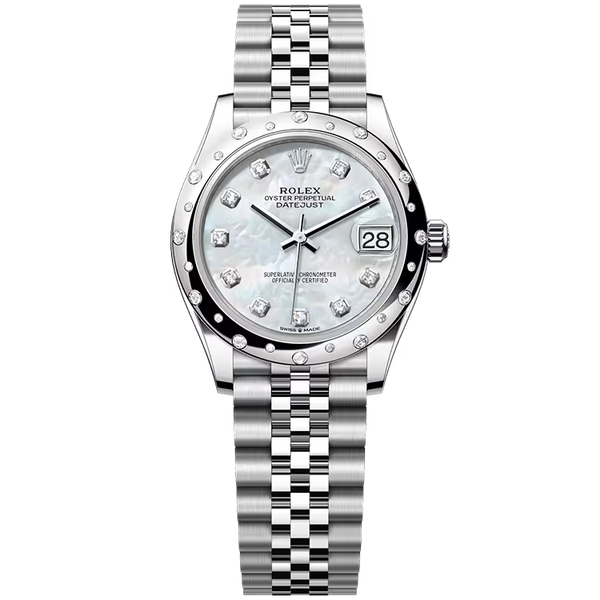 Rolex Datejust 31 Mother of Pearl Diamond Dial Stainless Steel Star Diamond Bezel Jubilee Bracelet 31mm