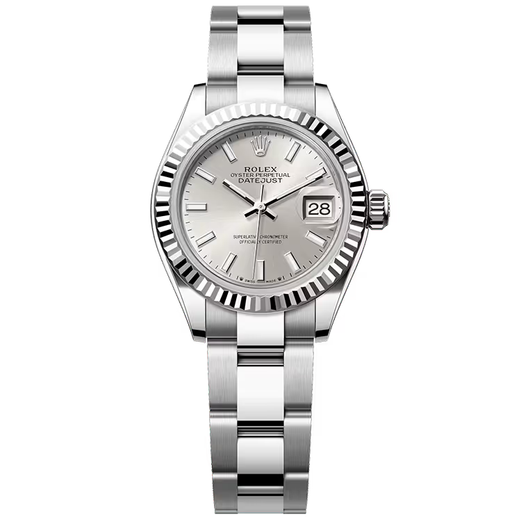 Rolex Datejust 28 Silver Dial Stainless Steel Fluted Bezel Oyster Bracelet 28mm - Image 1