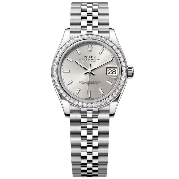 Rolex Datejust 31 Silver Dial Stainless Steel Diamond Bezel Jubilee Bracelet 31mm