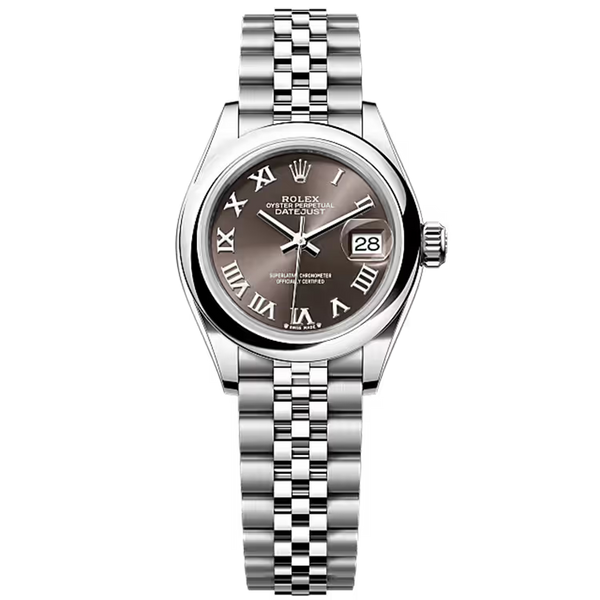 Rolex Datejust 28 Rhodium Roman Dial Stainless Steel Smooth Bezel Jubilee Bracelet 28mm