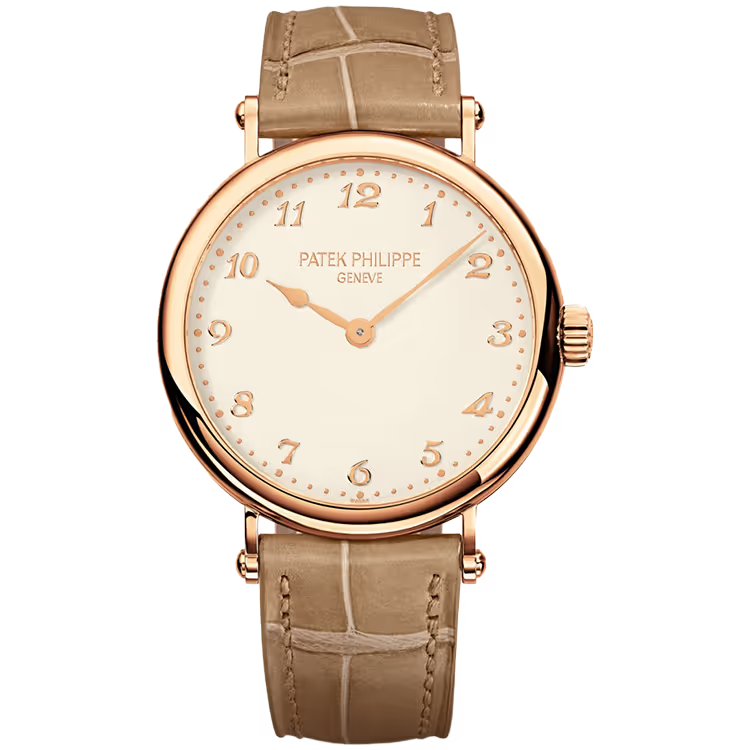 Patek Philippe Calatrava White Dial Rose Gold Leather Strap 35mm - Image 1