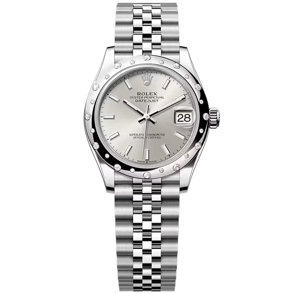 Rolex Datejust 31 Silver Dial Stainless Steel Star Diamond Bezel Jubilee Bracelet 31mm