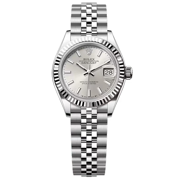 Rolex Datejust 28 Silver Dial Stainless Steel Fluted Bezel Jubilee Bracelet 28mm