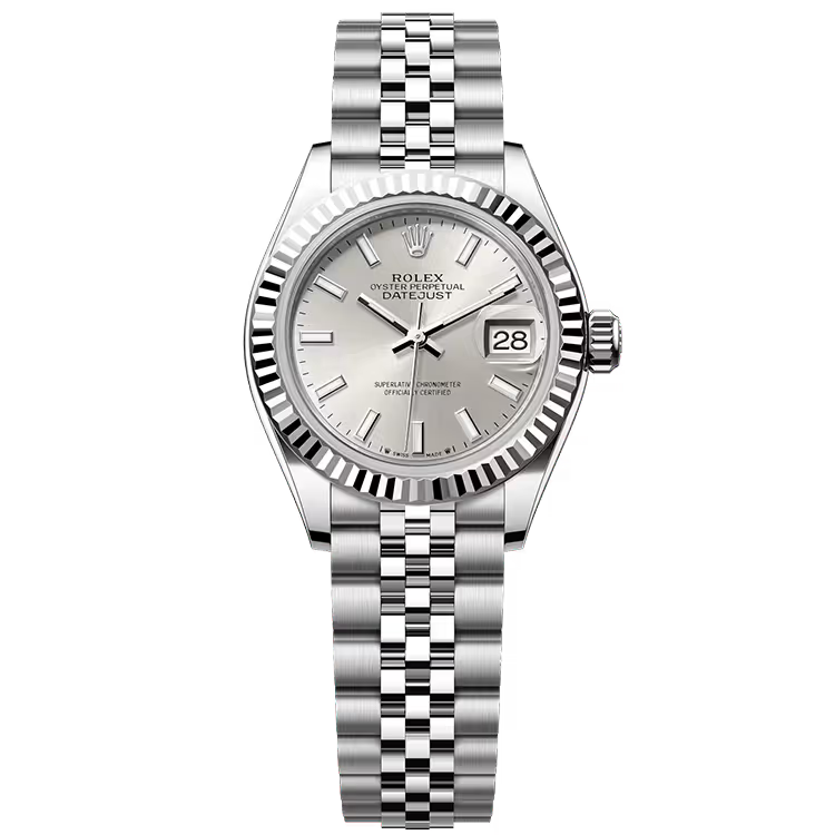 Rolex Datejust 28 Silver Dial Stainless Steel Fluted Bezel Jubilee Bracelet 28mm - Image 1