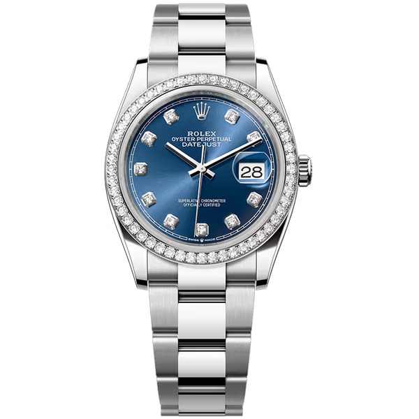 Rolex Datejust 36 Blue Diamond Dial Stainless Steel Diamond Bezel Oyster Bracelet 36mm