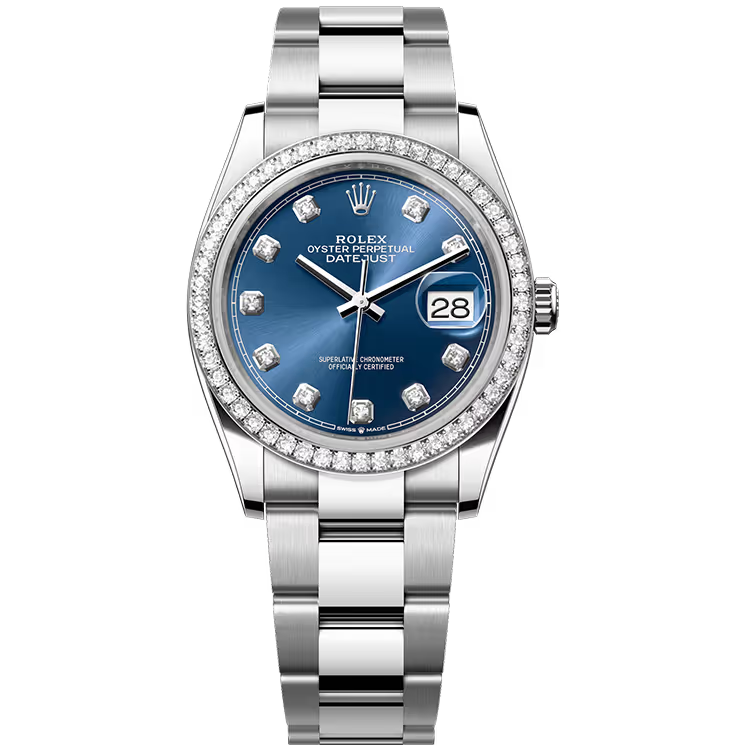 Rolex Datejust 36 Blue Diamond Dial Stainless Steel Diamond Bezel Oyster Bracelet 36mm - Image 1