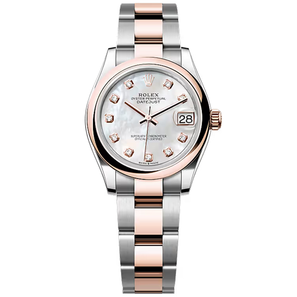 Rolex Datejust 31 Mother of Pearl Diamond Dial Steel & Rose Gold Smooth Bezel Oyster Bracelet 31mm