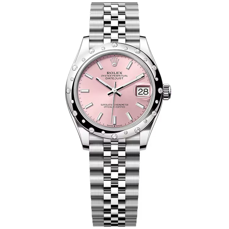 Rolex Datejust 31 Pink Dial Stainless Steel Star Diamond Bezel Jubilee Bracelet 31mm - Image 1