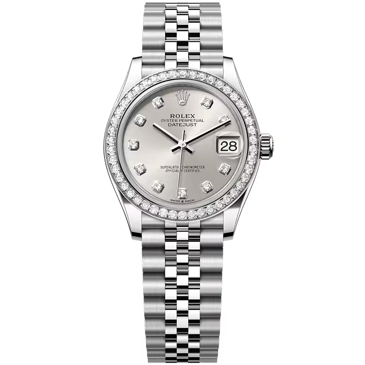 Rolex Datejust 31 Silver Diamond Dial Stainless Steel Diamond Bezel Jubilee Bracelet 31mm - Image 1