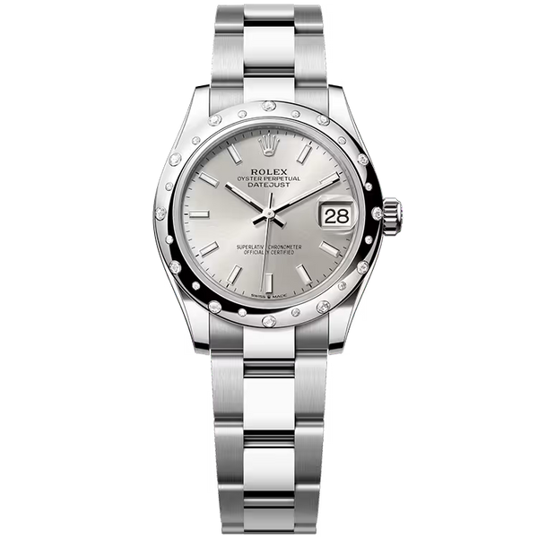 Rolex Datejust 31 Silver Dial Stainless Steel Star Diamond Bezel Oyster Bracelet 31mm