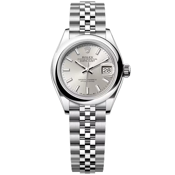 Rolex Datejust 28 Silver Dial Stainless Steel Smooth Bezel Jubilee Bracelet 28mm