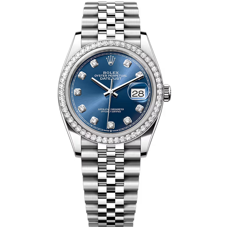 Rolex Datejust 36 Blue Diamond Dial Stainless Steel Diamond Bezel Jubilee Bracelet 36mm - Image 1